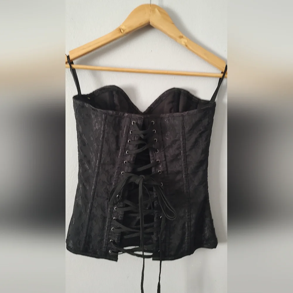 Spirit Corset Women Color Black Zipper Front Size Small Good Condition